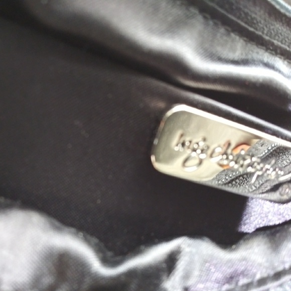 Inge Christopher Satin/Black Beaded Purse 9" X 6" - Picture 2 of 3